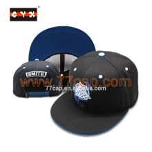 wholesale high quality woven label patch logo plain flat brim snap back caps